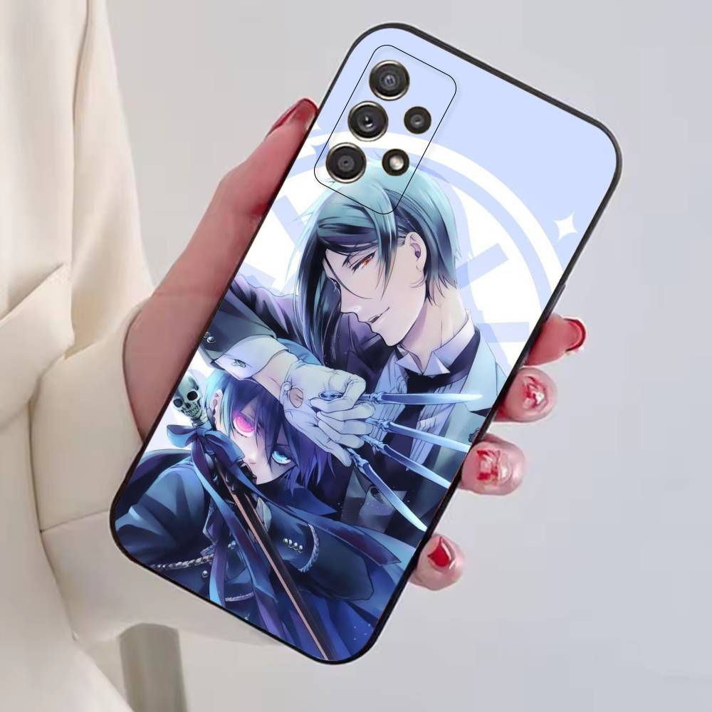 Anime Black B-Butler Phone Case For Samsung S25,S24,S21,S22,S23,S30,Ultra,S20,Plus,Fe,Lite,Note,10,Black Cover