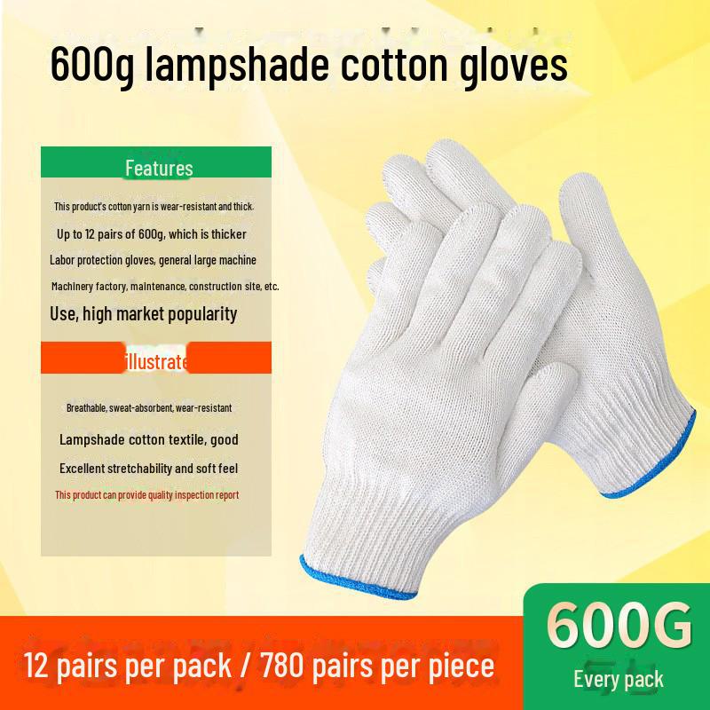 Cotton Yarn Work Gloves for Construction and Labor Protection