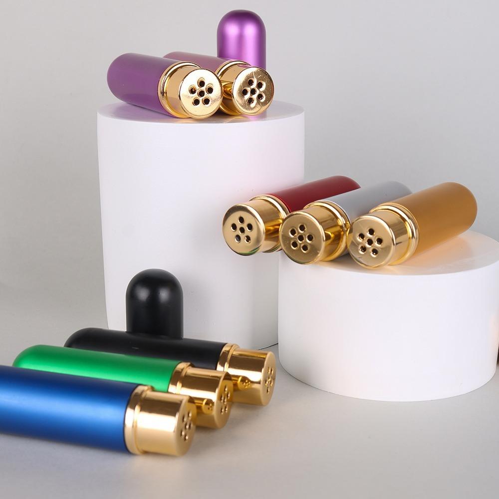 Replacement Aluminum Nasal Inhaler 5ml Empty Tubes Aromatherapy Inhaler  For Essential Oil