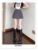 Women's High-Waist Pleated A-Line Skort - Irregular Wide-Leg Fit, Spring/Summer 2025
