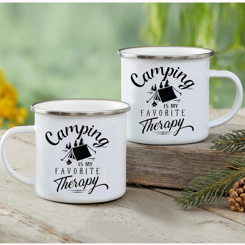 Outdoor Enamel Water Cups, Camping Mug, Campfire Party, Beer Coffee Mugs, Mountain Handle Mug, Best Gifts for Camper Lovers