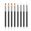 6Pcs Dual-Ended Nail Art Brush Set Black Handle Multi-Type Tips For Liner Uv Gel Painting Carving Manicure Tools Professional