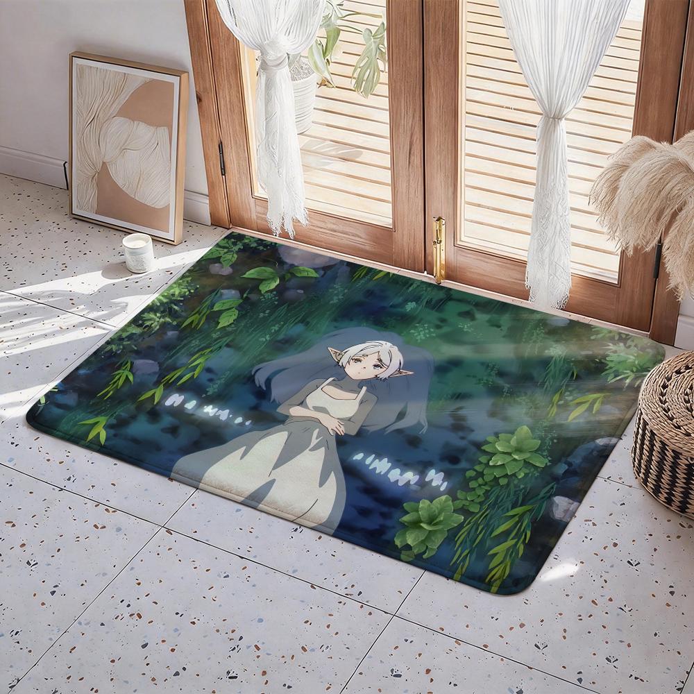 Anime Frieren: Beyond Journey's End Floor Mat Eco Flannel Doormat Non Slip Odorless Indoor Floor Rug Soft Short Plush Home Mat
