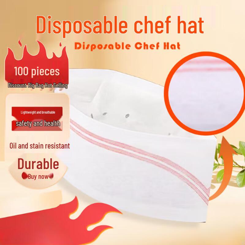 Disposable Chef Boat Hats (100-pack) One Size Fits All
