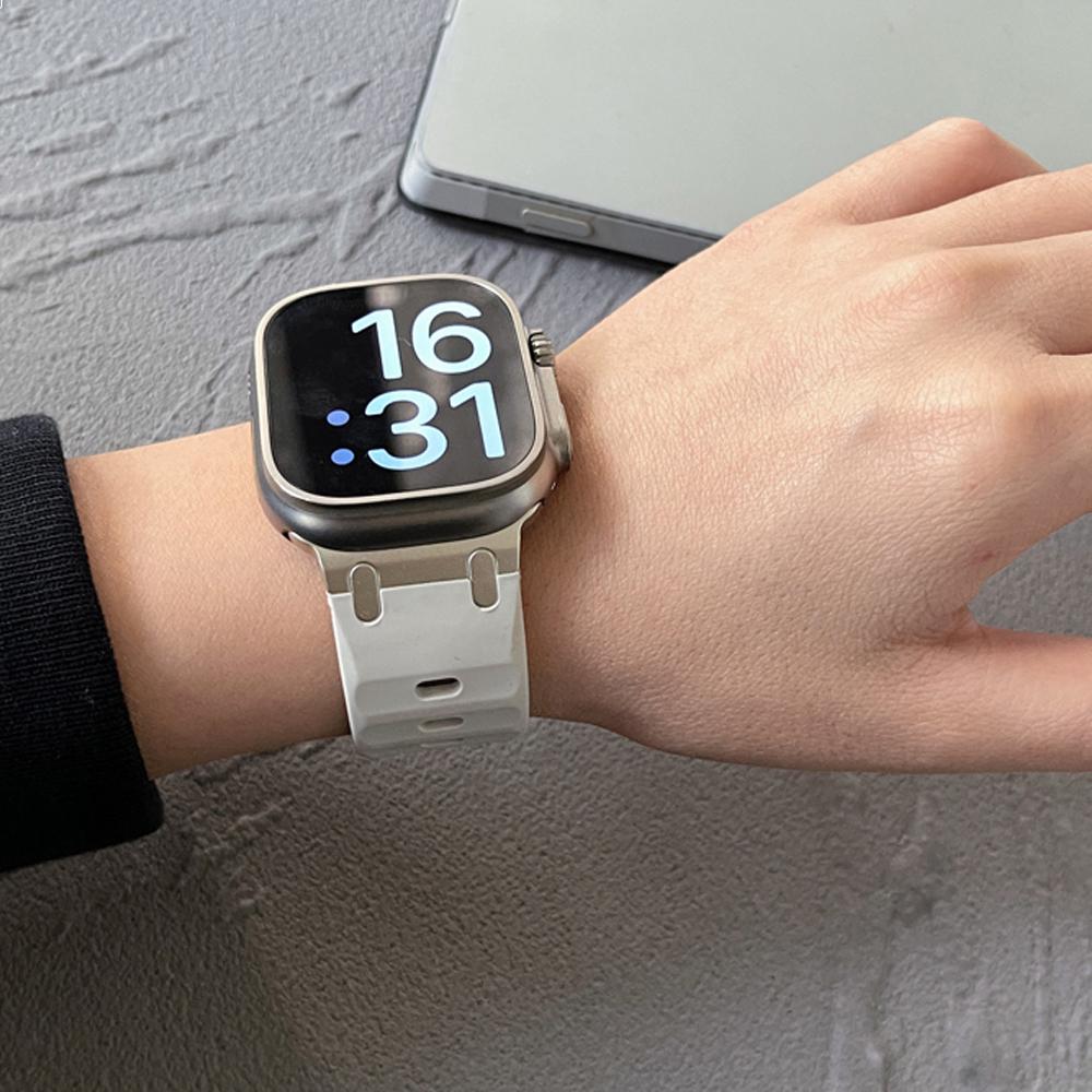 Strap for Apple watch ultra 2 band 49mm 45mm 44mm Stainless Steel correas Sport Silicone bracelet iwatch Series 9 8 7 SE 10 46mm