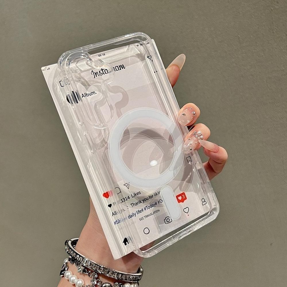 

Acrylic Magnetic Clear Case for Samsung Galaxy S24 S25 S26 Ultra S23 S22 Plus S21 FE A55 A56 A16 A15 for Magsafe Cover Galaxy S21