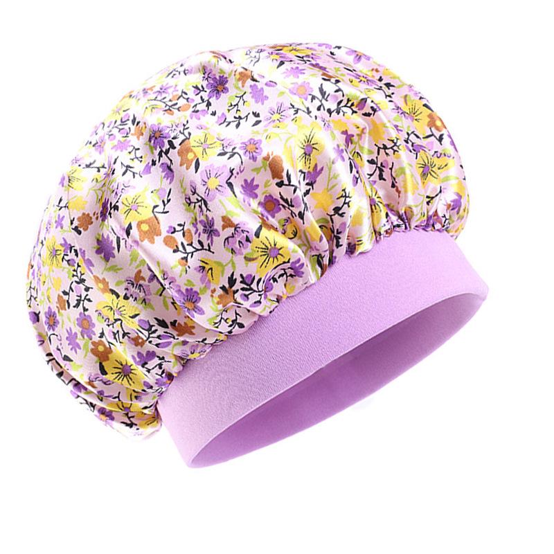 Baby Satin Sleep Cap with Cute Print – Infant Head Scarf & Bath Hat
