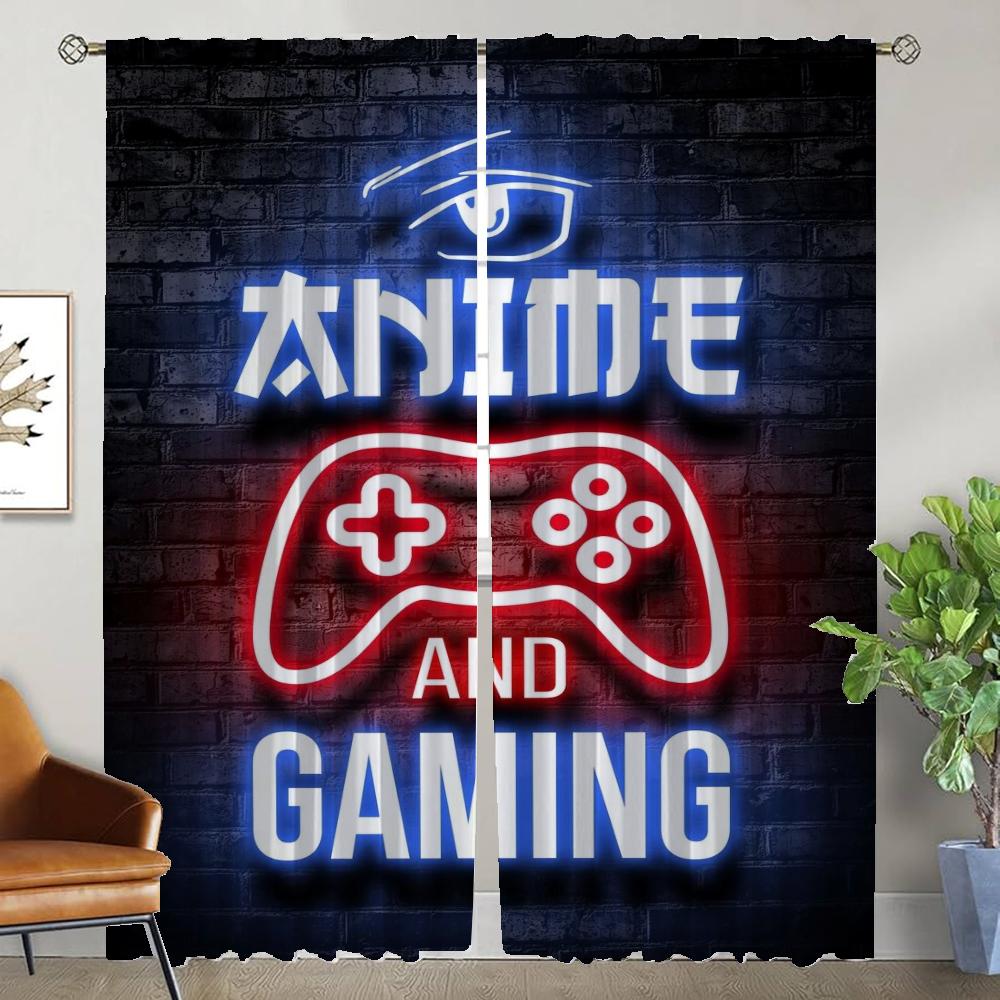 

Curtains Child Room Playstationes Shades Living Room Curtain Kitchen Curtains for Camera Halloween Decoration Tulle for Bedroom W50xH70cmx2pcs-CL