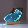 Resin Ocean Shipwreck Night Light, Shark & Whale Art Sculpture, Solid Wood Base - Home Bedroom Office Desk Decor Gift