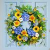 New Product Spring and Summer Tulip Wreath Simulation Flower Rural Farmhouse Door Pendant Wall Decoration