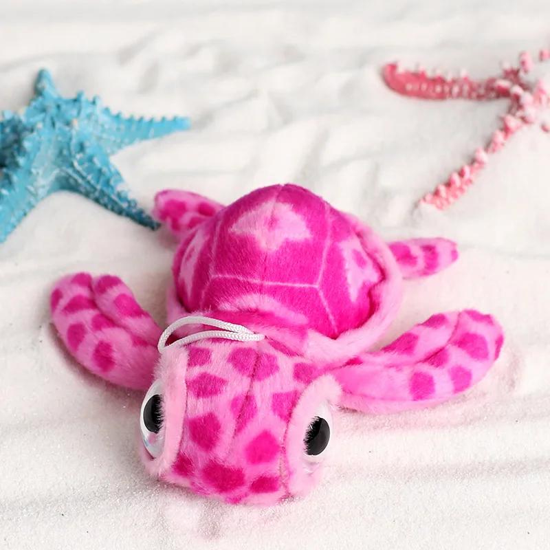 Simulation Tortoise Plush Toys Pendant Sea Turtle Soft Cute Keychain Animal Doll Stuffed Keyring Car Bag Pendant Children Gift