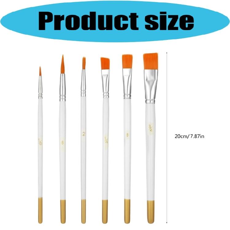 6Pcs Food Safe Paint Brushes Fondant Tool With Stainless Steel Tweezers for Cake Baking Chocolate Cookie Decoration