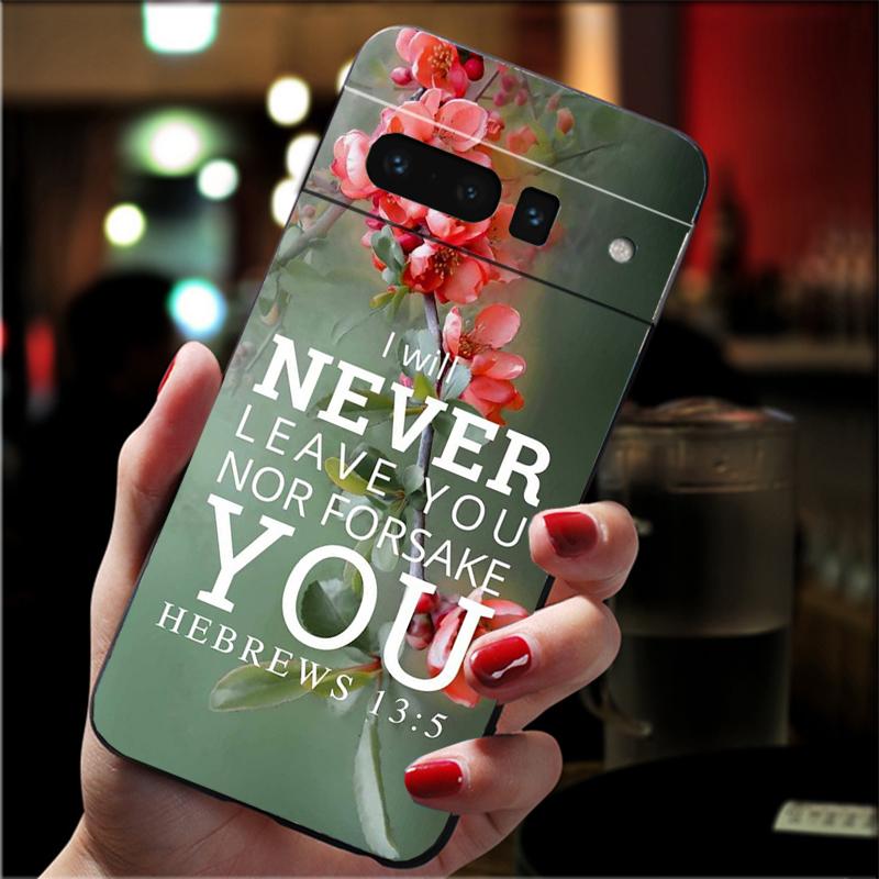 

Чехол для телефона с цветочным библейским стихом и христианским стихом для Google Pixel 7A 8 7 Pro 7 6A 6 Pro Pixel 8A 4A 3A 4 XL Pixel 5 6 4 3 3A XL Google Pixel 7a