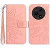 For TCL 60 NxtPaper 4G Case Sunflower Imprint Leather Wallet Phone Cover with Wrist Strap