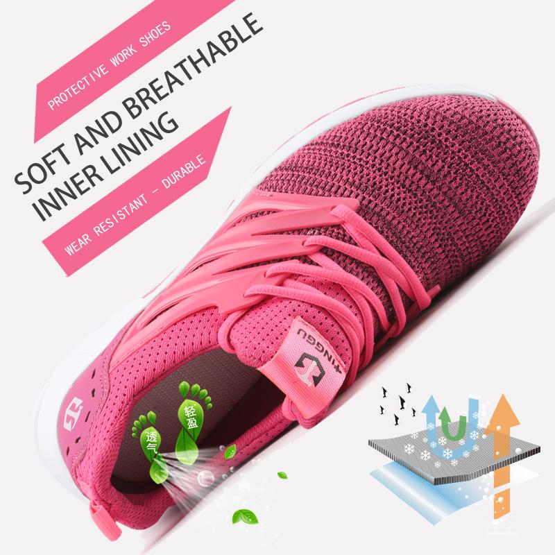 Lekkie buty robocze z poduszką powietrzną dla mężczyzn i kobiet, oddychające sneakersy robocze, buty ze stalowym noskiem, ochrona stóp przed przebiciem