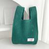Knitted Wrist Bag Women Casual Shoulder Tote Bag Hollow Out Female Reusable Shopping Bags Girls Woven Small Handbag AVE