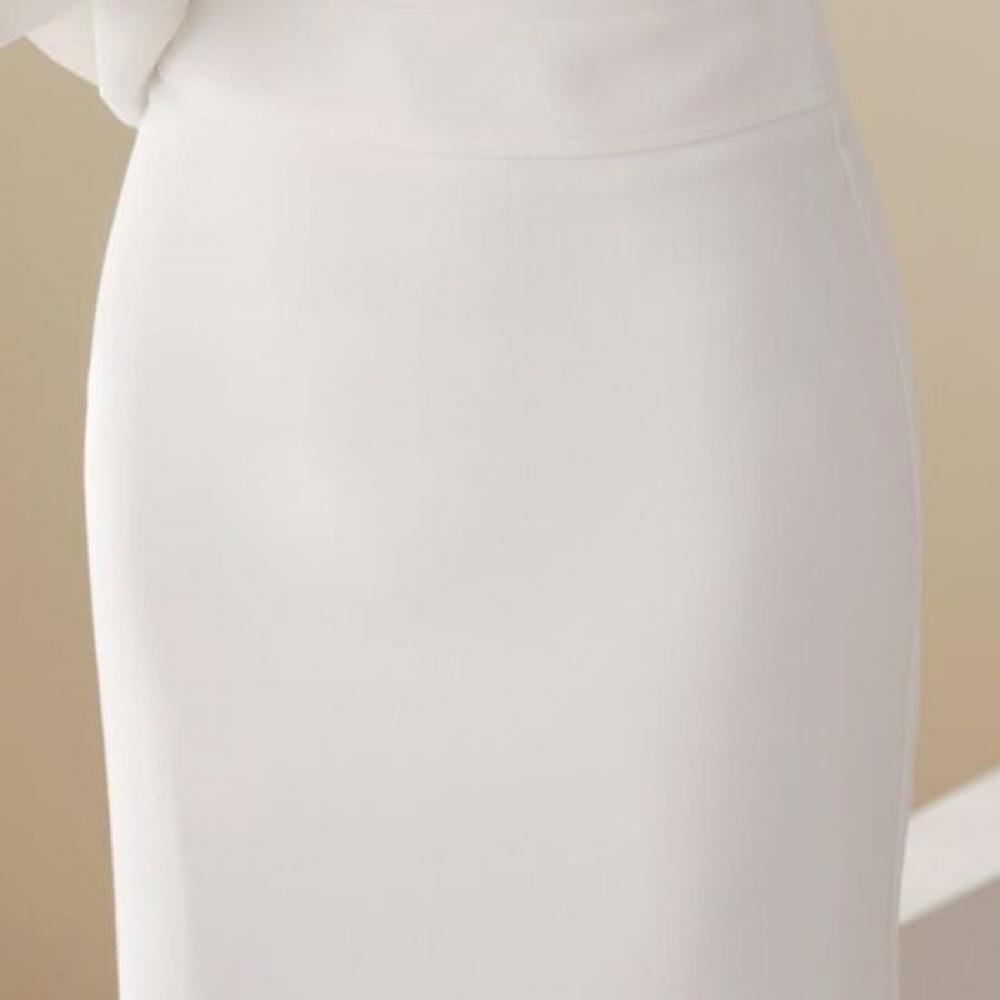 Style Latte Slim H Line Midi Skirt Spring Autumn Office Wear