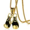 2024 Men's Titanium Steel Boxing Gloves Pendant Necklace - European & American Style Fitness Accessory