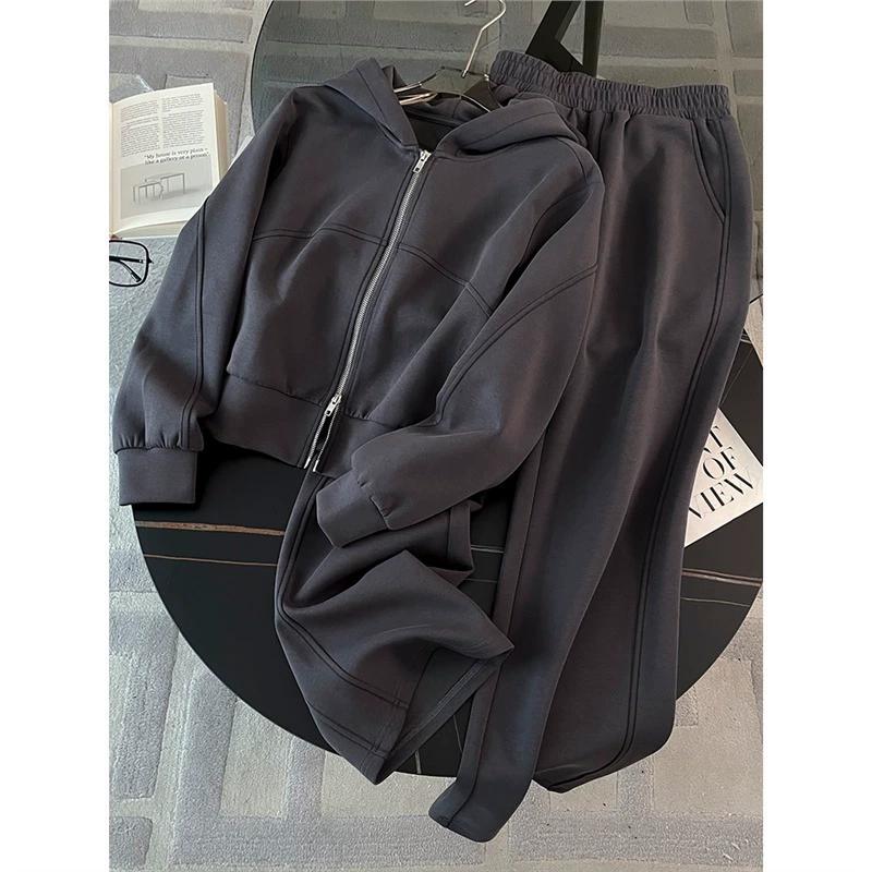 

Спортивный костюм женский весенне-осенний популярный высококлассный ощущение стройности модный свитер спортивные штаны костюм-двойка S серый