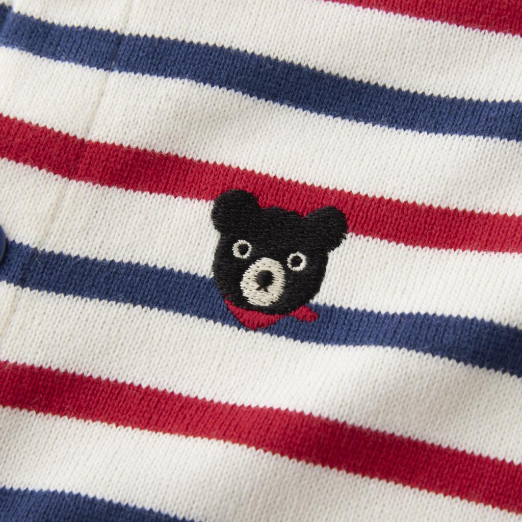 MIKI HOUSE Double B Coverall Long Made In for Boys and Baby Red and Navy Romper, Sleeve, Striped, Japan, Girls, Clothes, Children's Clothing,