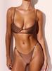 1011 New Popular Nylon Solid Color Bikini Suit Low Waist Lace-up European and American Fashion Bi