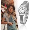 "Women's Analog Waterproof Watch Stainless Steel Elastic Band Simple Casual Fashion Accessory Silver"