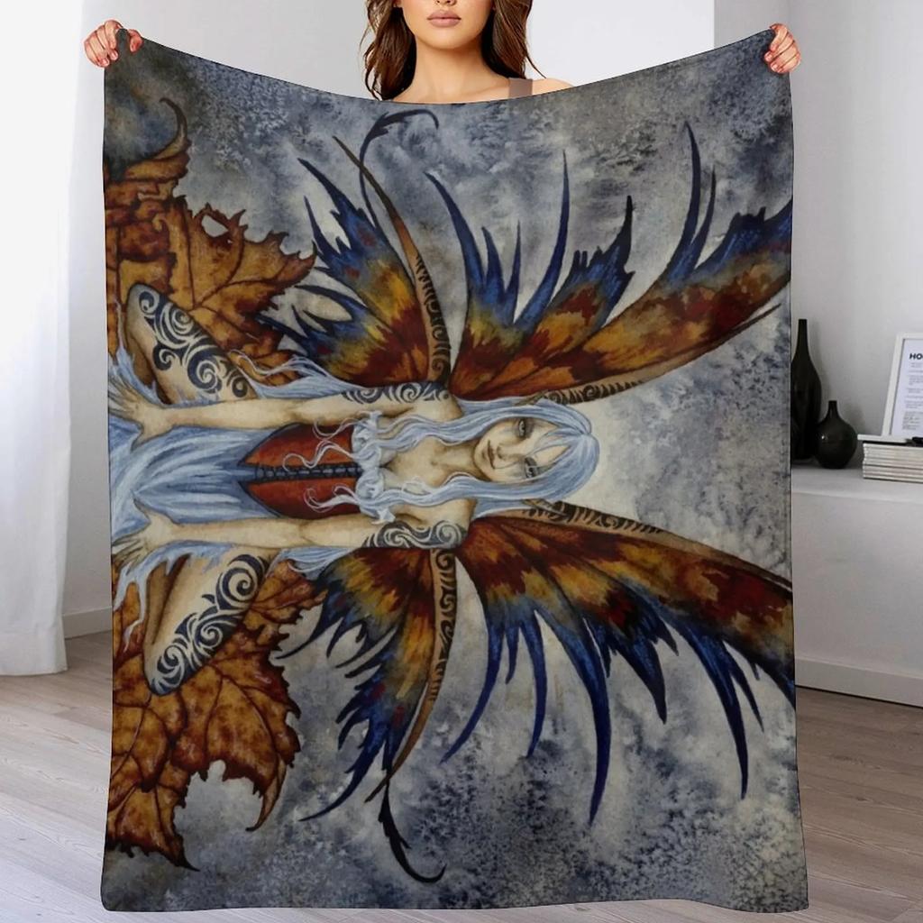 Tattooed Fairy Throw Blanket Multi Use Warm Blanket for Living Room Bedroom