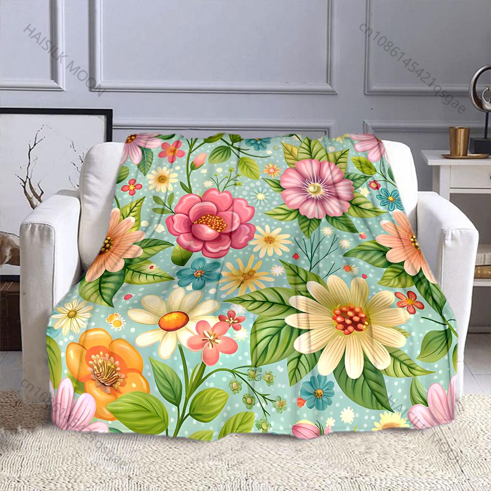 

Dreamy Floral Patterns Blanket Warm Soft for Sofa Bed Home Travel Camping Blanket All Seasons Holiday Gifts Multi-Sizes 75x90cm