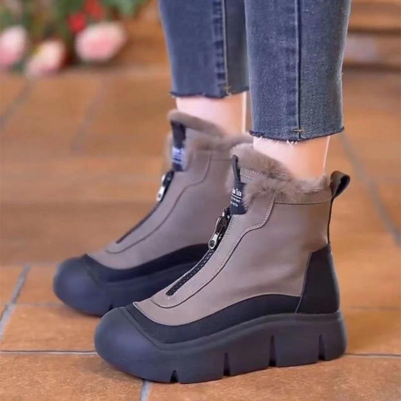 Autumn/winter New Snow Cotton Boots Women's Long Plush Insulation Non-slip Hundred with Martin Boots