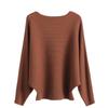 Spring Women's Loose-Fit Bat Sleeve One-Shoulder Sweater - Large Size, Long-Sleeved Top