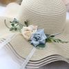 Straw Hat, Versatile In Summer, Seaside Brim, Beach Sun Hat, Fashionable Adult, Simulated Flower, Wave Grass Weaving, Sun Protection