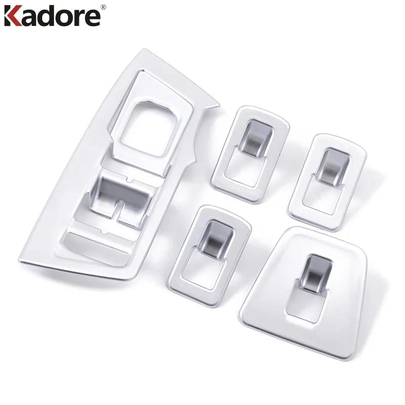 Car Door Armrest Window Lift Switch Button Panel Cover Trim For Volkswagen VW Tiguan 2017- Carbon Fiber Interior Accessories