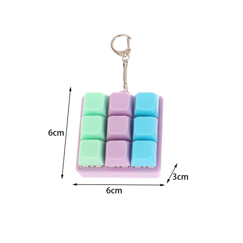 9 Taster Firkantede Tastaturtaster Nøkkelring Fidget Leke Fest Stresslindring DIY Tastaturtaster Leke Tastaturhetter Fingerknapp Fidget