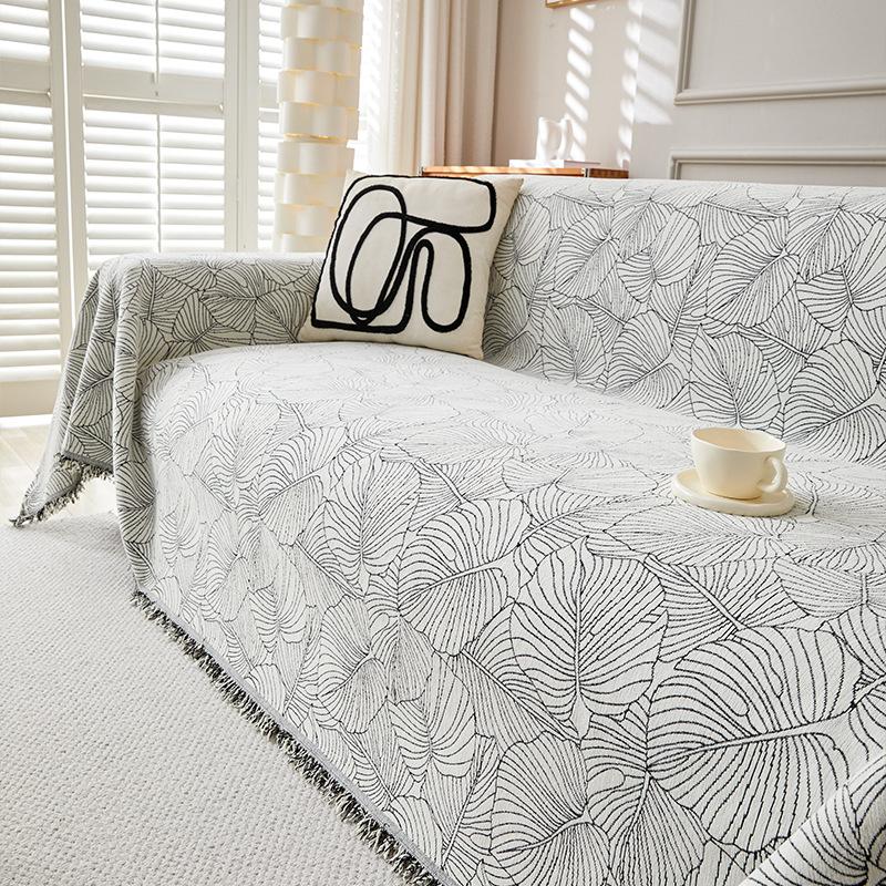 Black Sofa Cover Modern Chenille Thickened Sofa Towel Sofa Cover Sofa Cushion Cloth