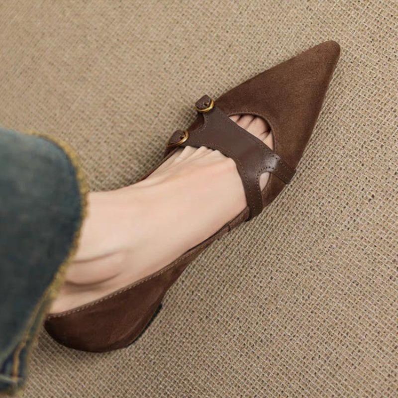 Fashion Retro One-word Girl with Shallow Mouth Mary Jane Shoes, Spring and Autumn Commuting Temperament, Thin Single Shoe Woman