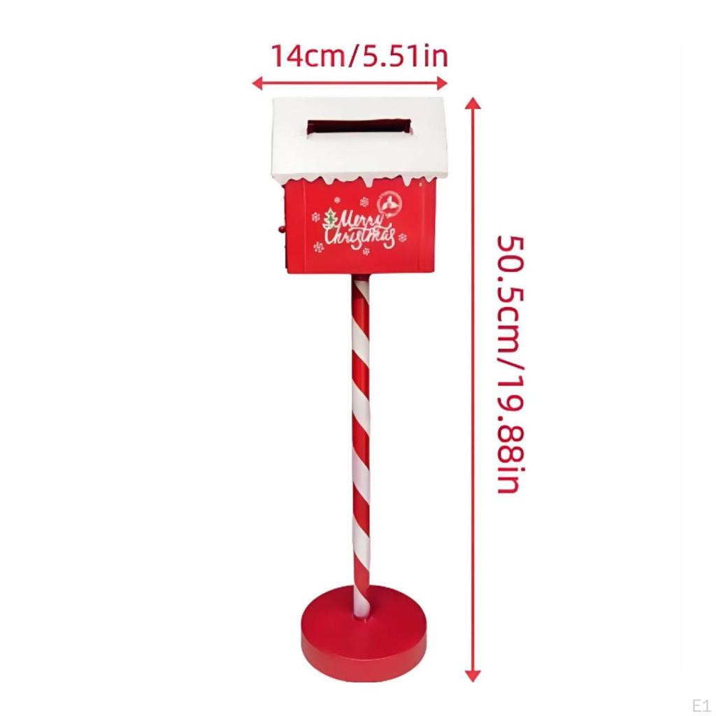 Christmas Mailbox Freestanding with Post Indoor Holiday Decor for Entryway