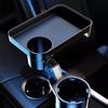 Portable Car Cup Holder Attachable Meal Tray Expanded Table Desk 360 Rotatable Adjustable Car Food Tray Cup