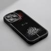 Red Spider Lily Japan Art Fashion Design Phone Case For iPhone 16 15 14 13 12 11 Plus Pro Max Lambskin Silicone Cover Black