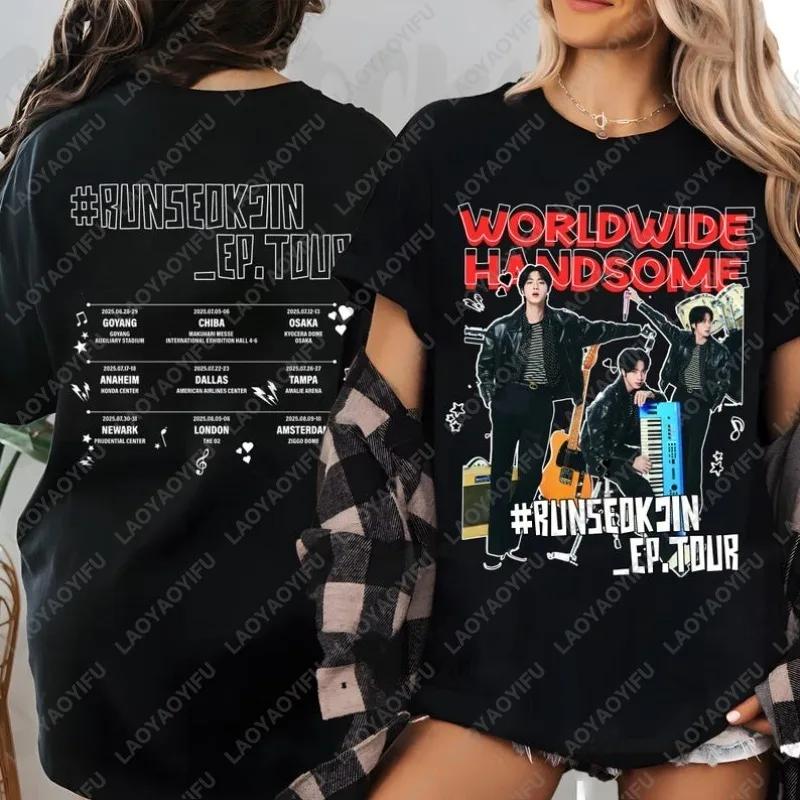2025 Run Seokjin Tour Jin Cotton Tshirt Concert Worldwide Handsome Men Women Army tees Trend Cool Casual Fashion Adult Tops Gift