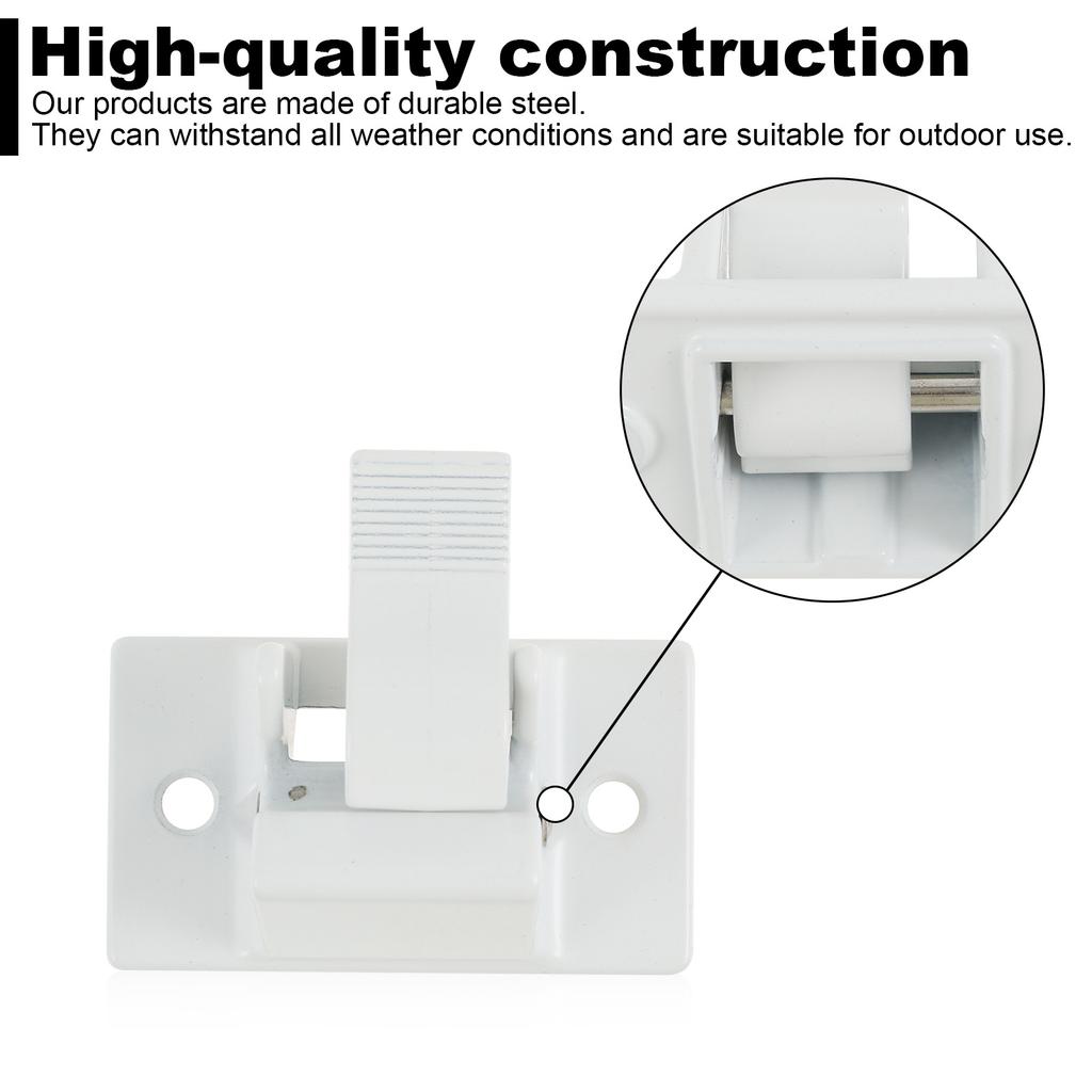 2PCS/Set RV Awning Bottom Mounting Bracket Steel Awning Arm Mounting Bracket Replacement Waterproof White Awning Bottom Mounting