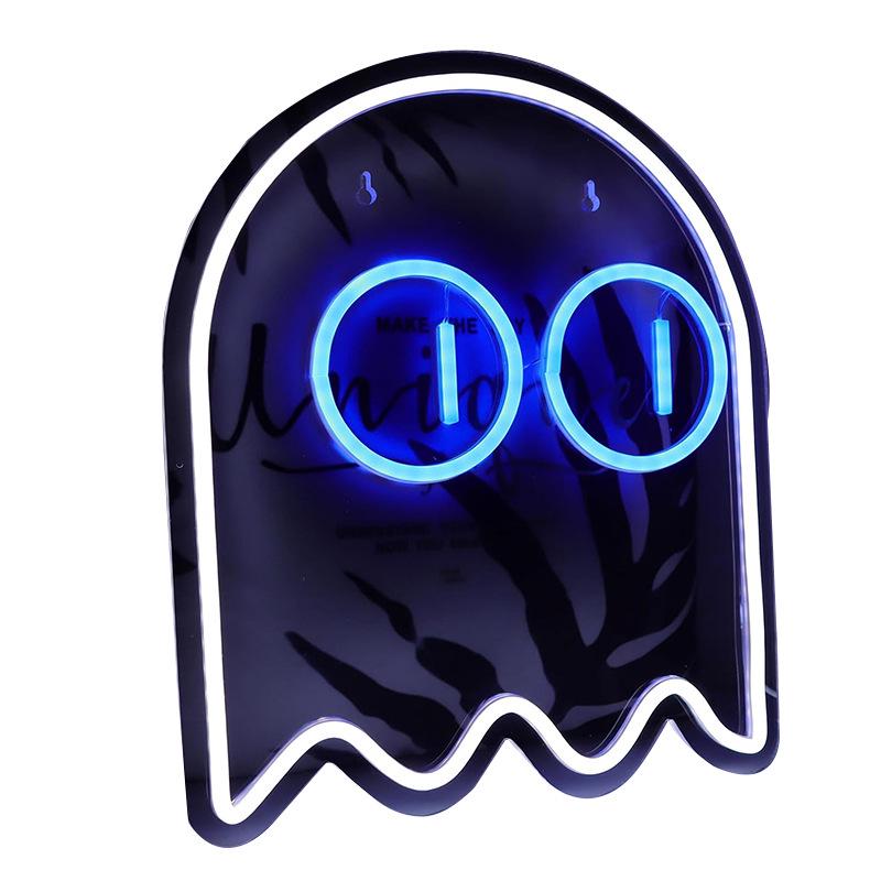 Neon Ghost LED Halloween Decorative Lamp - Luminous Silhouette Light