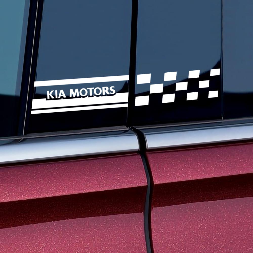 2pcs Car Side Window B Pillar Emblem Decortion Sticker for KIA Sportage Niro Rio Ceed Cerato Soul Sorento Picanto Sonic Cadenza
