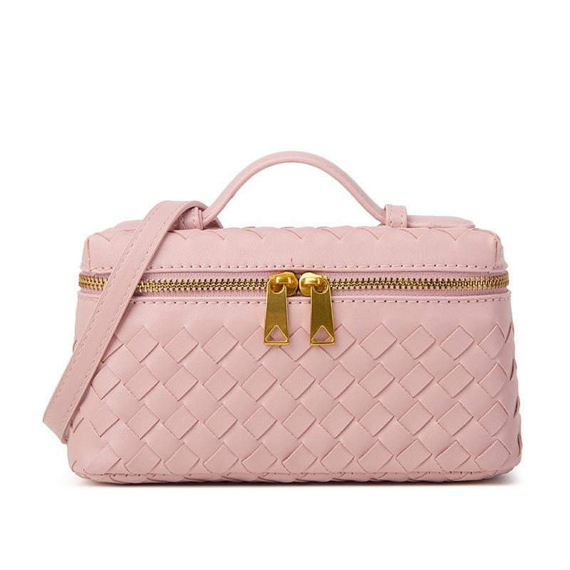 Woven Box Bag Women'S Bag New Year'S Woven Fashion Portable Retro Lunch Box Bag One Shoulder Messenger Bag