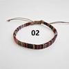 Bracelet Tissé Coloré en Coton-Lin Ajustable Fait Main