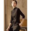 T-shirt thermique à col semi-montant brossé pour femme Mohan Yimei
