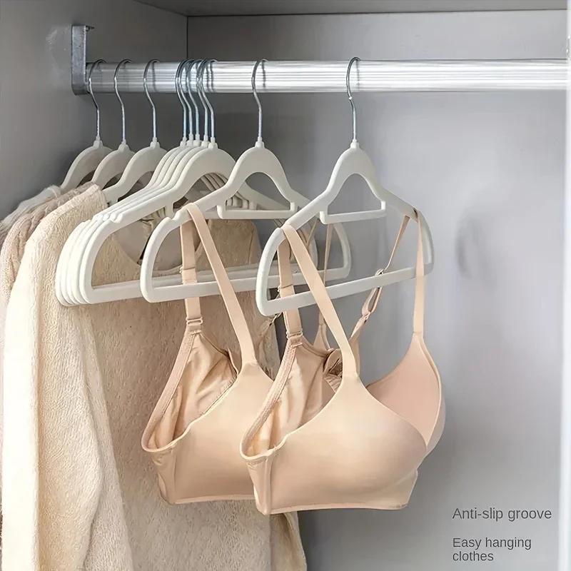 5 Pcs Flocking Clothes Hanger,Non Marking,Non Slip for Home Use,Dormitory Storage,No Shedding of Hair,Rotatable Clothes Hanger