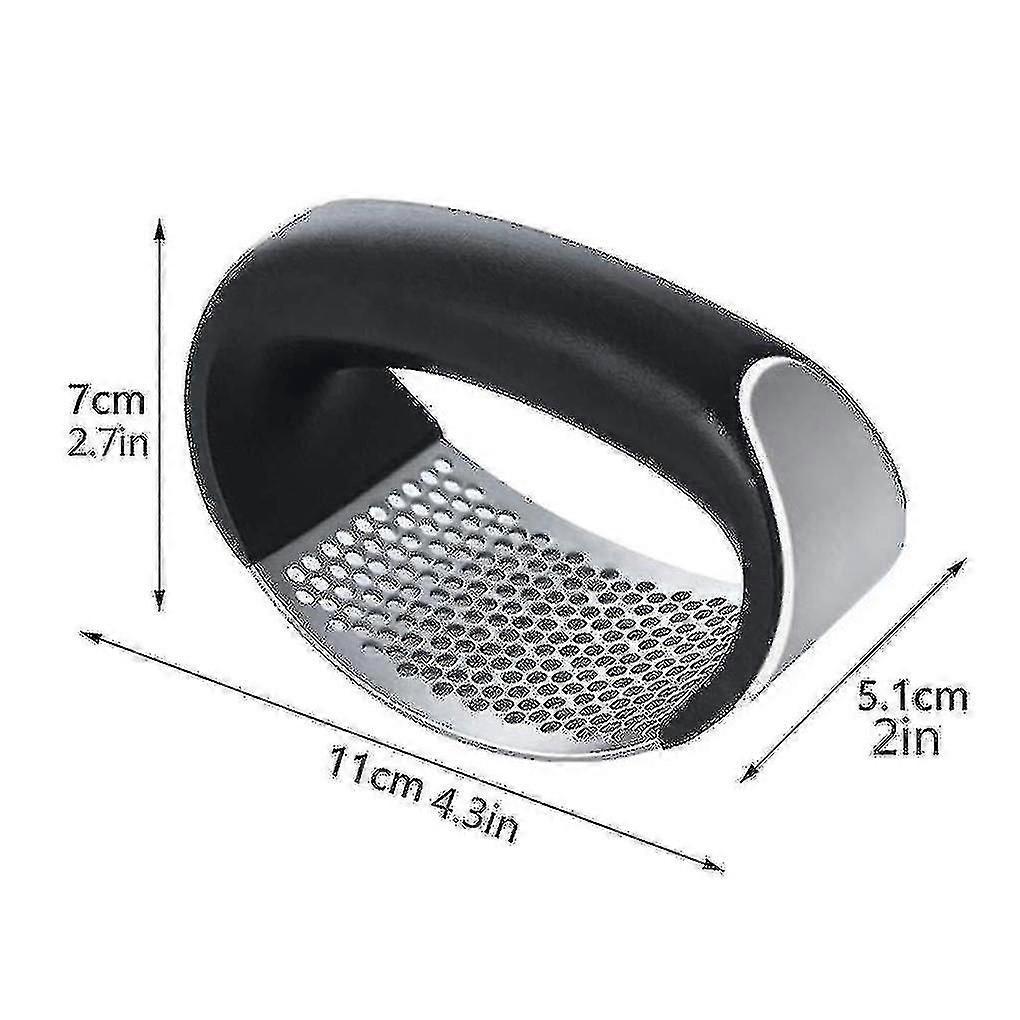 Stainless Steel Garlic Press Manual Garlic Grinder Grater Ginger Press Kitchen Accessories(black)