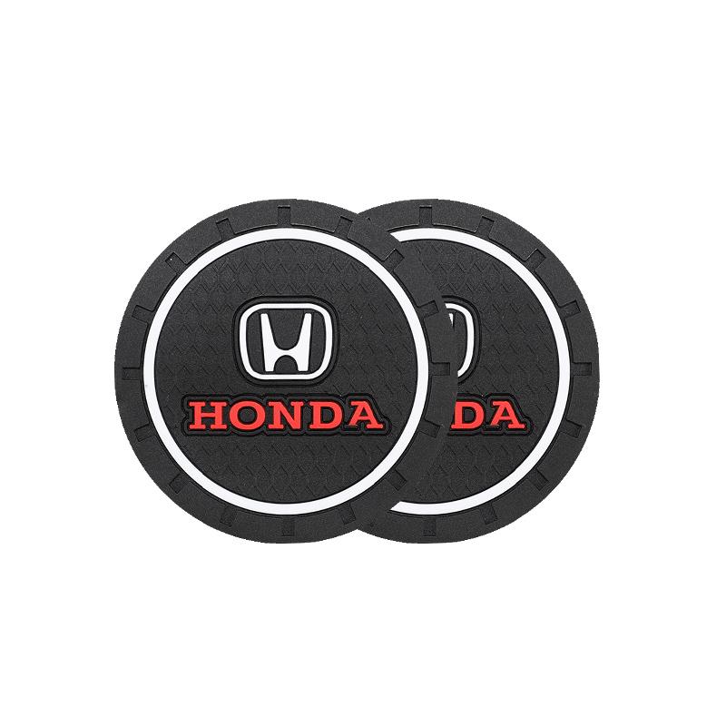 

2Pcs Leather Coaster Anti-noise Water Cup Pad Cushion For Honda Accord Civic FIT Insight CRV Jazz HRV CRZ CRX City Vezel Pilot