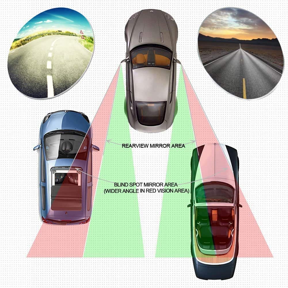 360 Stupňů Nastavitelné Auto Zpětné Vypouklé Zrcátko pro Auto Zpětný Chod Širokoúhlé Vozidlo Parkování Bezrámečková Zrcátka HD Mrtvý Úhel