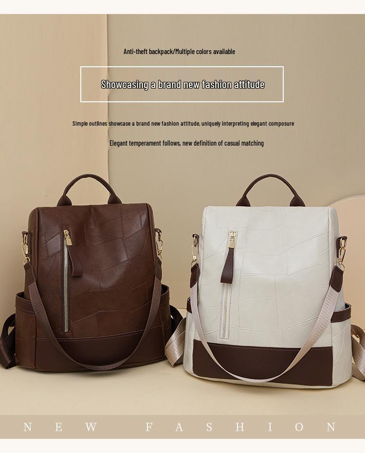 Rucsac Retro de Mare Capacitate pentru Femei, Modă Nouă 2024, Geantă Versatilă Casual și Simplă de Umăr